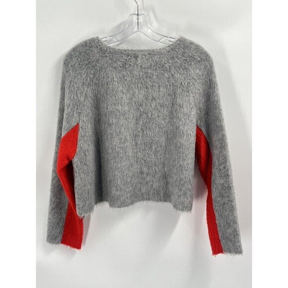 Max & Co Gray Crew Neck Crop Sweater Mohair Alpaca Sz Small - Picture 6 of 7
